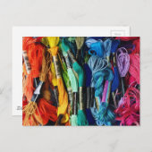 レインボー刺繍フロス |スレッド |裁縫 ポストカード (正面/裏面)