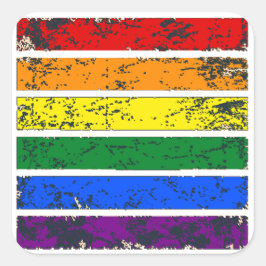 レインボー動揺してLGBTステッカー スクエアシール