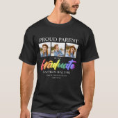 レインボー卒業3枚写真卒業式 Tシャツ (正面)