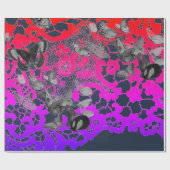 レインボー及び蝶アンティークレースギフトラッピング ラッピングペーパー (フラット)