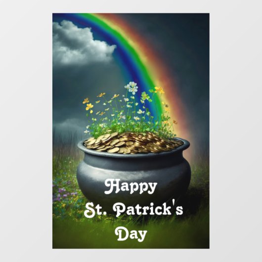 レインボー及び金ゴールド窓のポット ウィンドウサイン (シート)