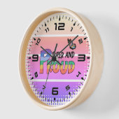 レインボー同性愛者誇りを持ったと 壁時計 (傾斜)