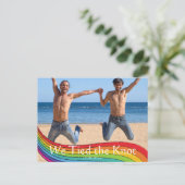 レインボー同性結婚写真の発表 ポストカード (スタンド正面)