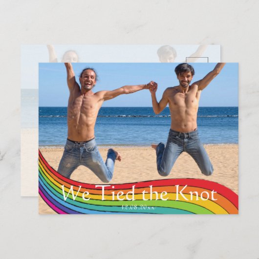 レインボー同性結婚写真の発表 ポストカード (正面/裏面)
