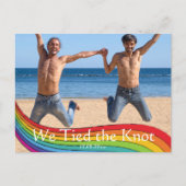 レインボー同性結婚写真の発表 ポストカード (正面)