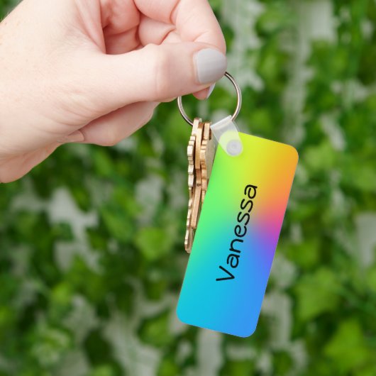 レインボー名前をカスタムするキーチェーン キーホルダー (手)