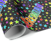 レインボー名"エレミヤ" +星 ラッピングペーパー (ロールコーナー)