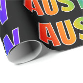 レインボー名「オースティン」;おもしろい&カラフルL ラッピングペーパー (ロールコーナー)