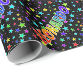 レインボー名"レオナルド" +星 ラッピングペーパー (ロールコーナー)