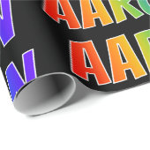 レインボー名"AARON";おもしろい&カラフル ラッピングペーパー (ロールコーナー)