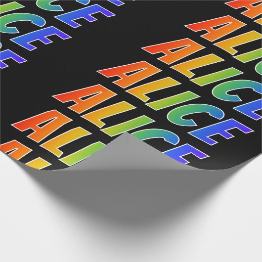 レインボー名「ALICE」;おもしろいカラフル& ラッピングペーパー (角)