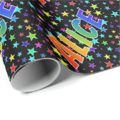 レインボー名"ALICE" +星 ラッピングペーパー (ロールコーナー)