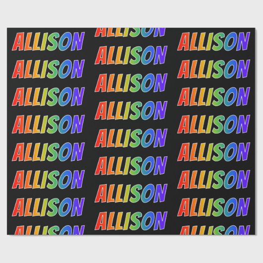 レインボー名「ALLISON」;おもしろい&カラフルALLISON ラッピングペーパー (フラット)