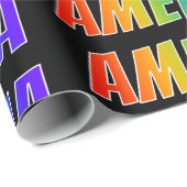 レインボー名"AMELIA";おもしろい&カラフル ラッピングペーパー (ロールコーナー)