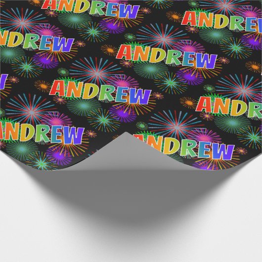 レインボー名「ANDREW」 + Fireworks ラッピングペーパー (角)