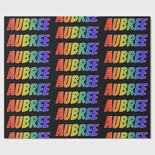 レインボー名「AUBREE」;おもしろいカラフル& ラッピングペーパー (フラット)