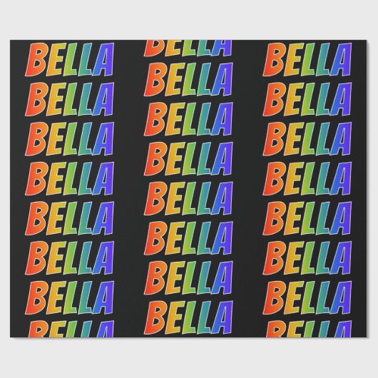 レインボー名「BELLA」;おもしろいカラフル& ラッピングペーパー (フラット)