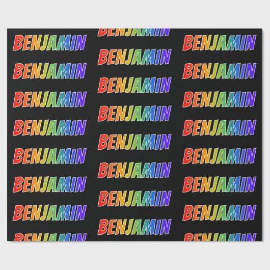 レインボー名「BENJAMIN」;おもしろいカラフル& ラッピングペーパー (フラット)