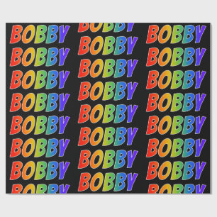 レインボー名「BOBBY」;おもしろい&カラフルBOBBY ラッピングペーパー