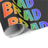 レインボー名"BRAD";おもしろい&カラフル ラッピングペーパー (ロールコーナー)