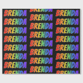 レインボー名「BRENDA」;おもしろい&カラフル ラッピングペーパー (フラット)