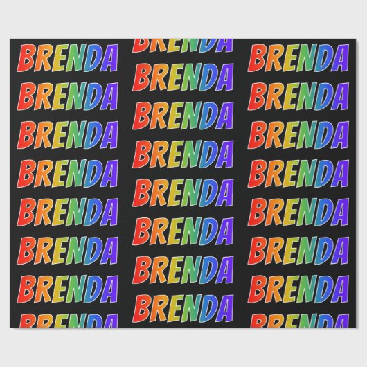 レインボー名「BRENDA」;おもしろい&カラフル ラッピングペーパー (フラット)