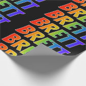 レインボー名「BRETT」;おもしろいカラフル& ラッピングペーパー (角)