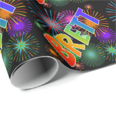 レインボー名「BRETT」 + Fireworks ラッピングペーパー (ロールコーナー)