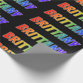 レインボー名「BRITTANY」;おもしろい&カラフルBRITTANY ラッピングペーパー (角)