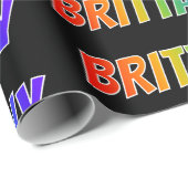 レインボー名「BRITTANY」;おもしろい&カラフルBRITTANY ラッピングペーパー (ロールコーナー)