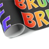 レインボー名「BRUCE」;おもしろいカラフル&タグ ラッピングペーパー (ロールコーナー)