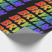 レインボー名「BRYAN」;おもしろい&カラフルBRYAN ラッピングペーパー (角)