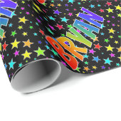 レインボー名"BRYAN" +星 ラッピングペーパー (ロールコーナー)