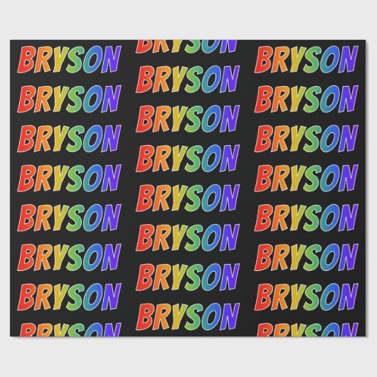 レインボー名「BRYSON」;おもしろい&カラフルBRYSON ラッピングペーパー (フラット)
