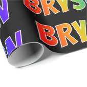 レインボー名「BRYSON」;おもしろい&カラフルBRYSON ラッピングペーパー (ロールコーナー)