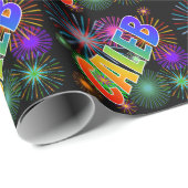 レインボー名「CALEB」 + Fireworks ラッピングペーパー (ロールコーナー)