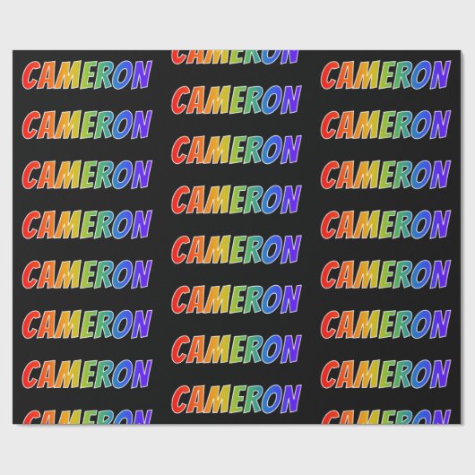 レインボー名「CAMERON」;おもしろい&カラフルCAMERON ラッピングペーパー (フラット)