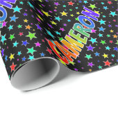 レインボー名"CAMERON" +星 ラッピングペーパー (ロールコーナー)