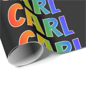 レインボー名「CARL」;おもしろいカラフル& ラッピングペーパー (ロールコーナー)