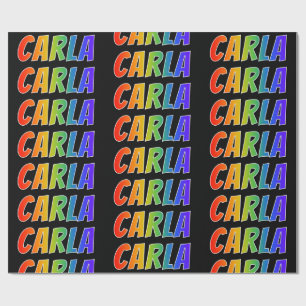 レインボー名"CARLA";おもしろい&カラフルCURL ラッピングペーパー