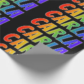 レインボー名"CARLA";おもしろい&カラフルCURL ラッピングペーパー (角)