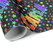 レインボー名"CARLA" +星 ラッピングペーパー (ロールコーナー)