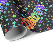 レインボー名"CAROLYN" +星 ラッピングペーパー (ロールコーナー)