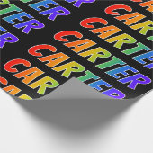 レインボー名「CARTER」;おもしろい&カラフルL ラッピングペーパー (角)