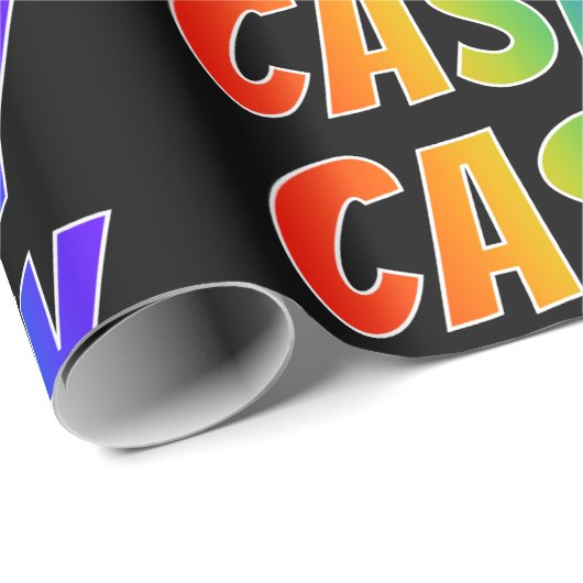 レインボー名「CASEY」;おもしろいカラフル&キーボード ラッピングペーパー (ロールコーナー)