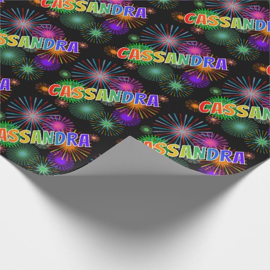 レインボー名「CASSANDRA」 + Fireworks ラッピングペーパー (角)