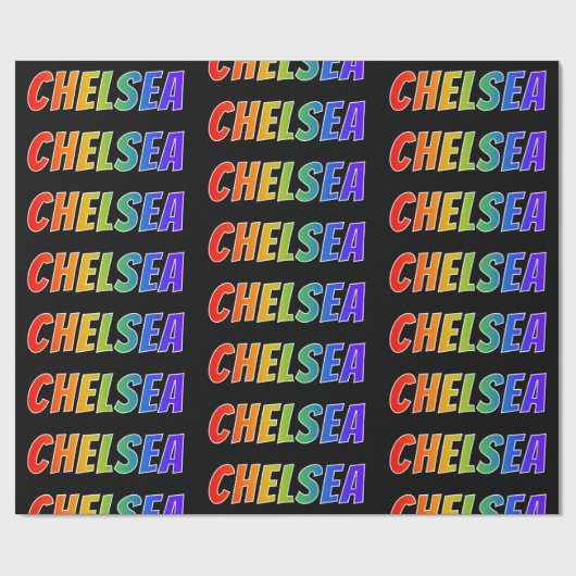 レインボー名「CHELSEA」;おもしろい&カラフルCHELSEA ラッピングペーパー (フラット)