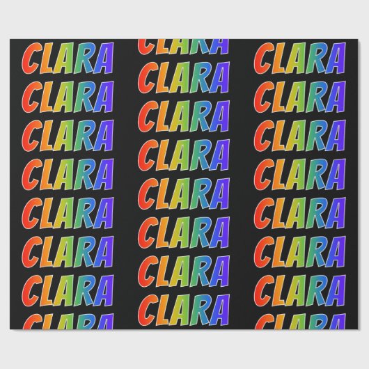 レインボー名「CLARA」;おもしろい&カラフルCLARA ラッピングペーパー (フラット)