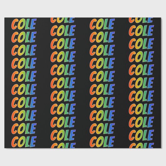 レインボー名"COLE";おもしろい&カラフル ラッピングペーパー (フラット)