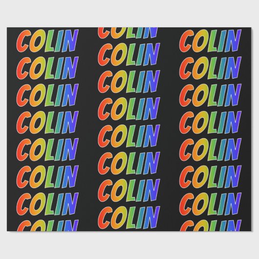 レインボー名「COLIN」;おもしろいカラフル& ラッピングペーパー (フラット)